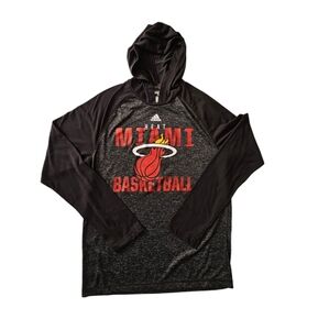 Miami Heat Adidas Climalite NBA Lightweight Hoodie Shirt Sweatshirt Men Medium